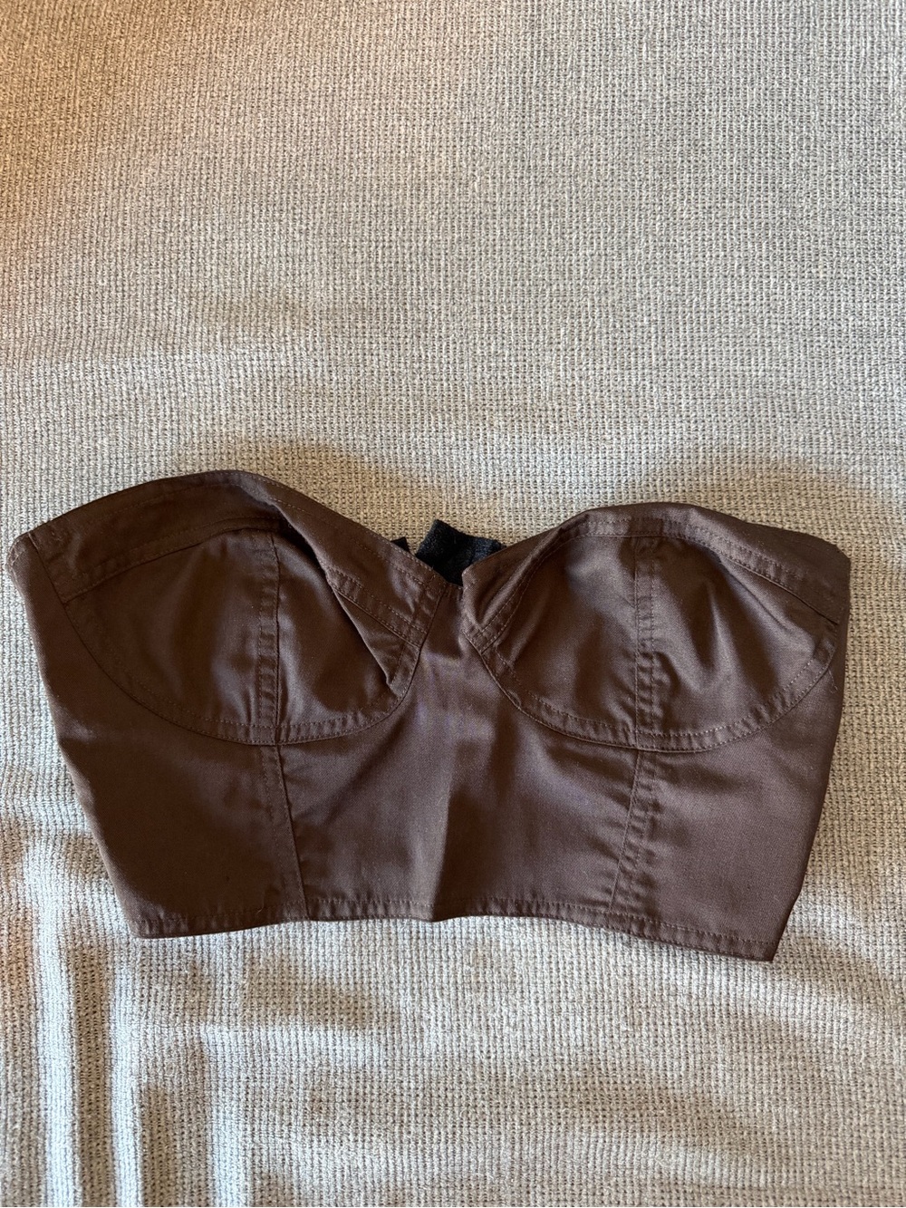 LUCCA Brown Strapless Bustier Top